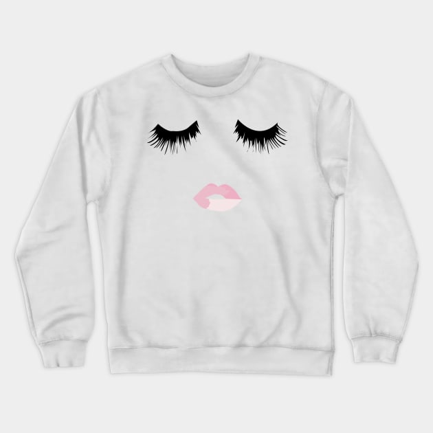 Lash Lip Print Crewneck Sweatshirt by mariansar